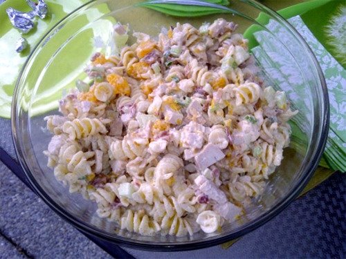 Chicken And Pasta Salad With A Creamy Dressing